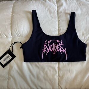 Darc Sport Black Crop Top with Pink Graphic